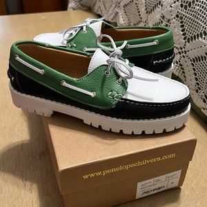 Penelope Chilvers Navy/Clover boot shoe size 38 new in box